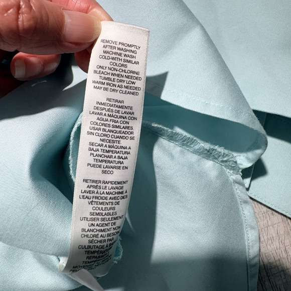 Chicos 3 Tunic Top Women's XL Wrinkle Resistant Light Blue NWT 100% Cotton - Picture 11 of 12